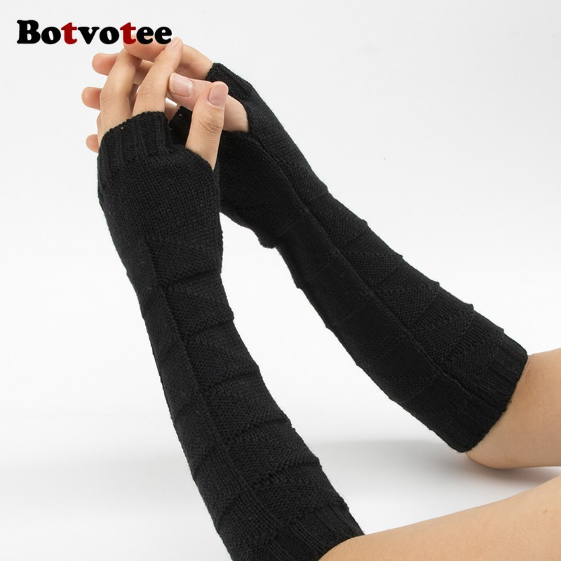 Botvotee Y2k Chunky Knit Arm W - огляд і ціна Fingerless Glove Knit